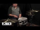 SJC Custom Drums 7x14 Maple Snare Drum in Wenge Veneer w/ White Ripple Barbershop Stripes
