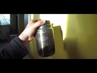 Wood-gas DIY stove made from Thermos stainless steel food flask.