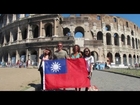 Taiwanese girls travel across Europe with flag in show of patriotism