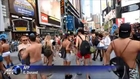 Half-naked in NY for underwear record attempt